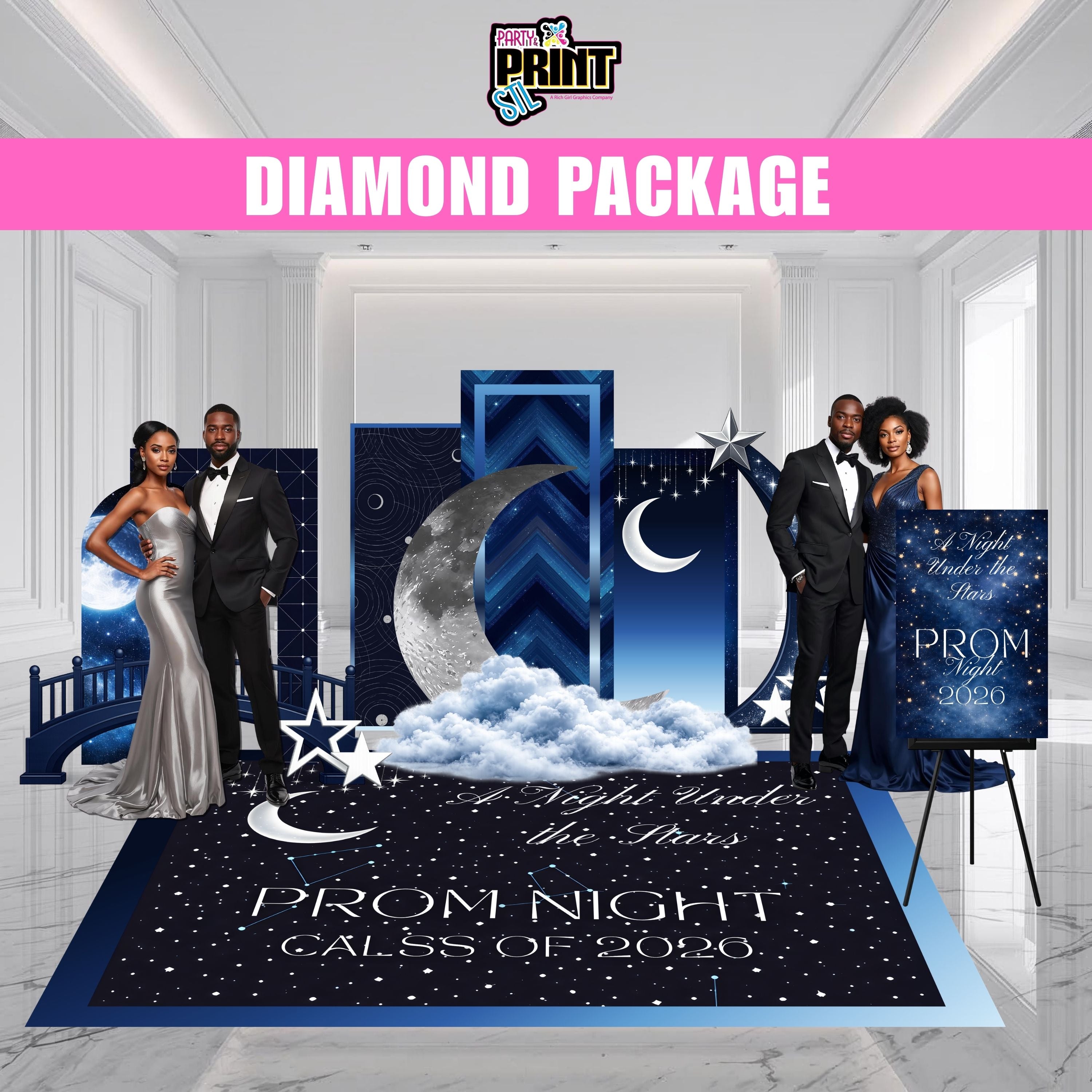 “A Night Under the Stars” Prom Send-Off Package – Luxury Prom Backdrop & Photo Setup