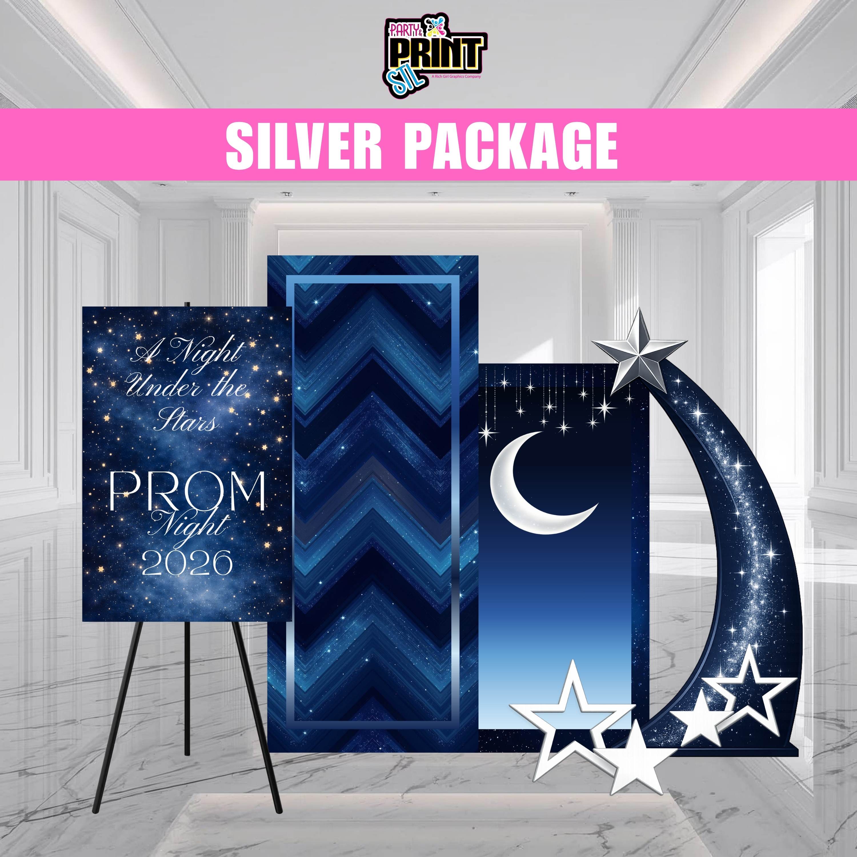 A Night Under the Stars Prom Setup | Silver Package | Custom Colors Available
