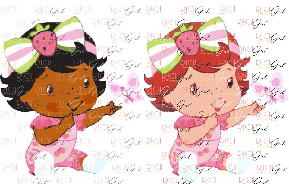 Strawberry Shortcake Cutout Props (Dark and Light Skintone Available)