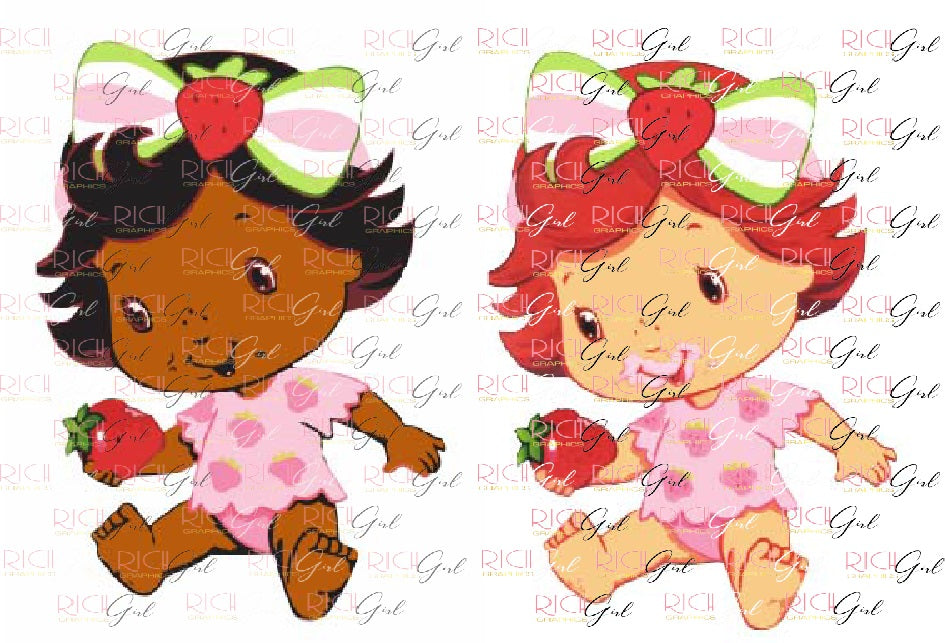 Strawberry Shortcake Cutout Props (Dark and Light Skintone Available)