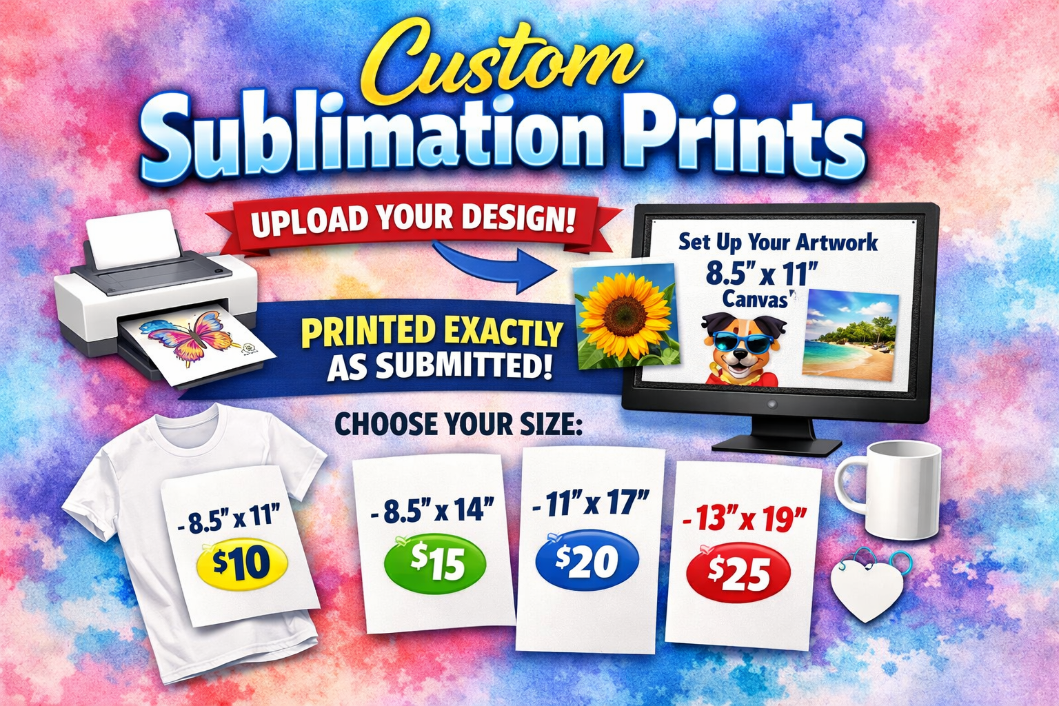 Sublimation Prints (Upload Your Own Design)