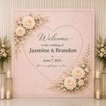 Sweetheart Bloom Wedding Backdrop | Personalized Floral Wedding Photo Backdrop | Romantic Blush Wedding Decor