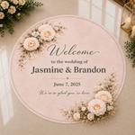 Sweetheart Bloom Wedding Floor Decal | Personalized Floral Wedding Floor Wrap