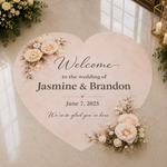Sweetheart Bloom Wedding Floor Decal | Personalized Floral Wedding Floor Wrap