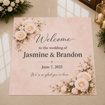 Sweetheart Bloom Wedding Floor Decal | Personalized Floral Wedding Floor Wrap