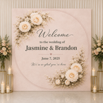 Sweetheart Bloom Wedding Backdrop | Personalized Floral Wedding Photo Backdrop | Romantic Blush Wedding Decor