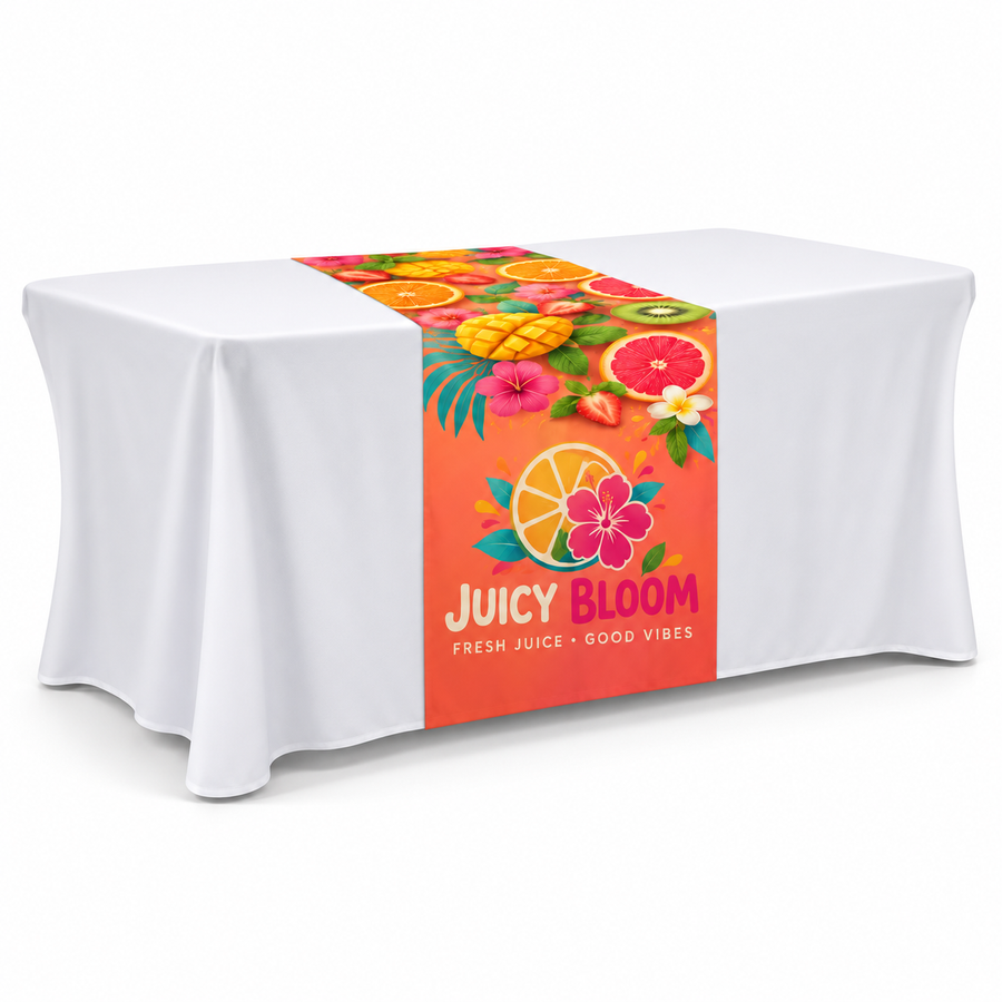 Custom Vinyl Table Runner | Business Branding | Event & Trade Show Display