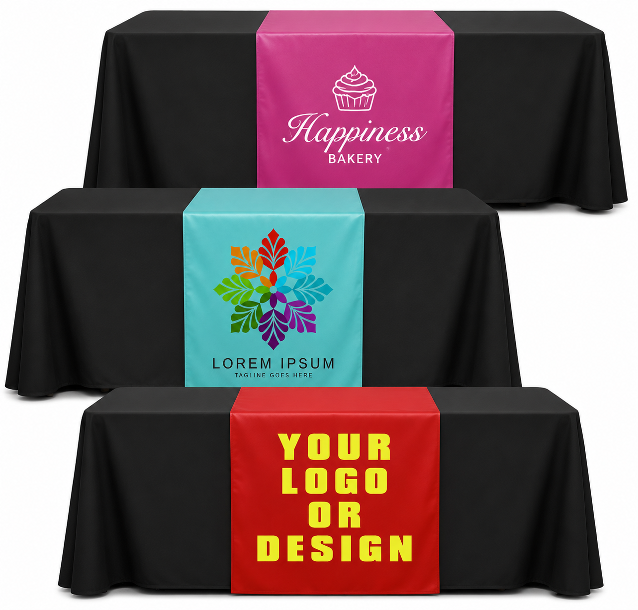 Custom Vinyl Table Runner | Business Branding | Event & Trade Show Display