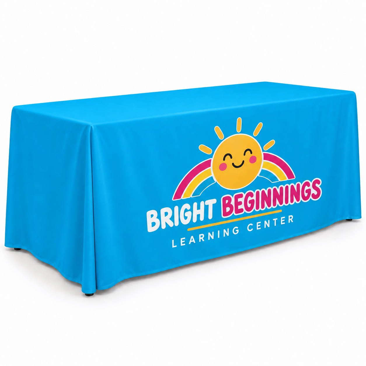 Custom Draped Tablecloth | Full-Color Logo | Table Cover