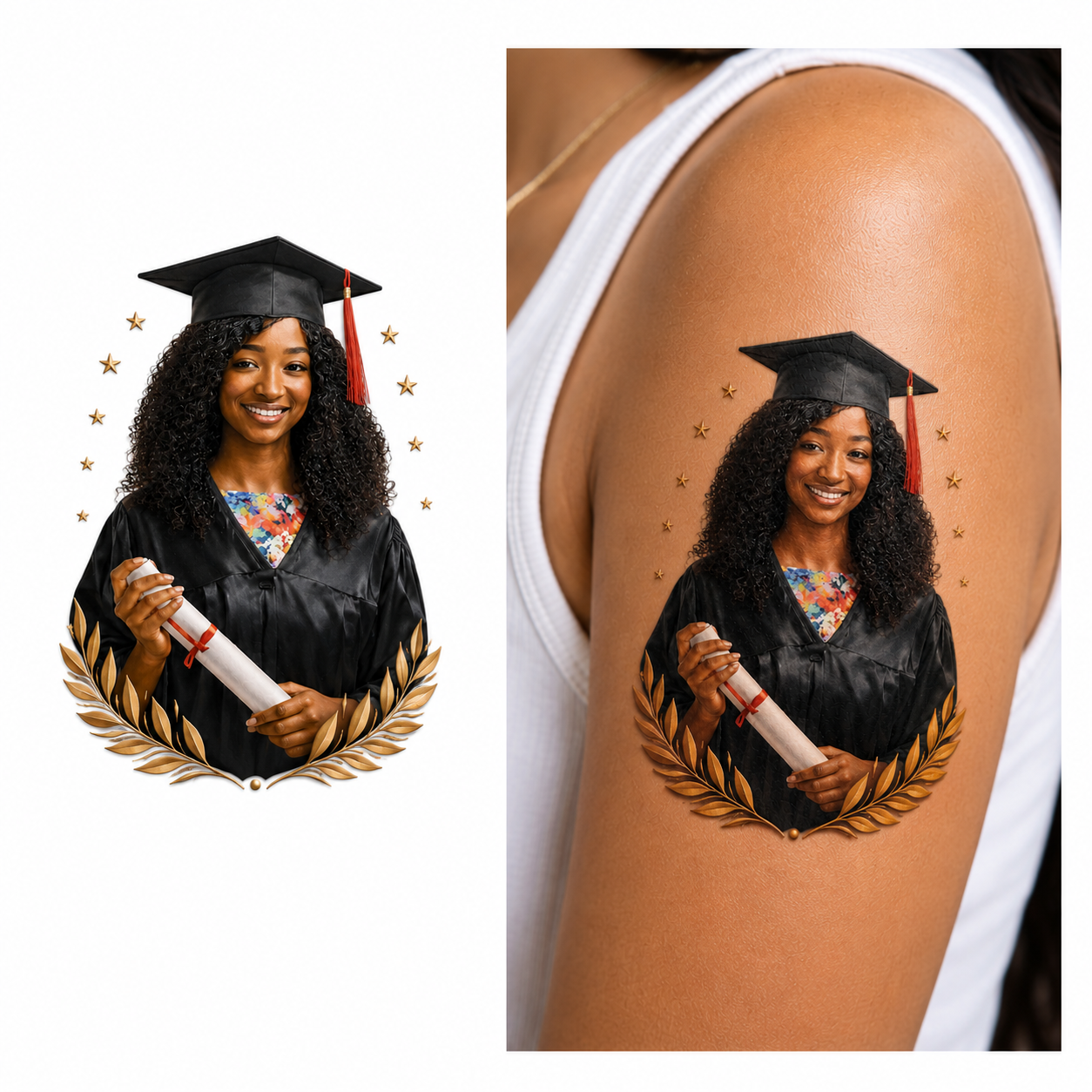 Custom Graduation Photo Temporary Tattoo | Personalized Grad Tattoos | Graduation Party Favor