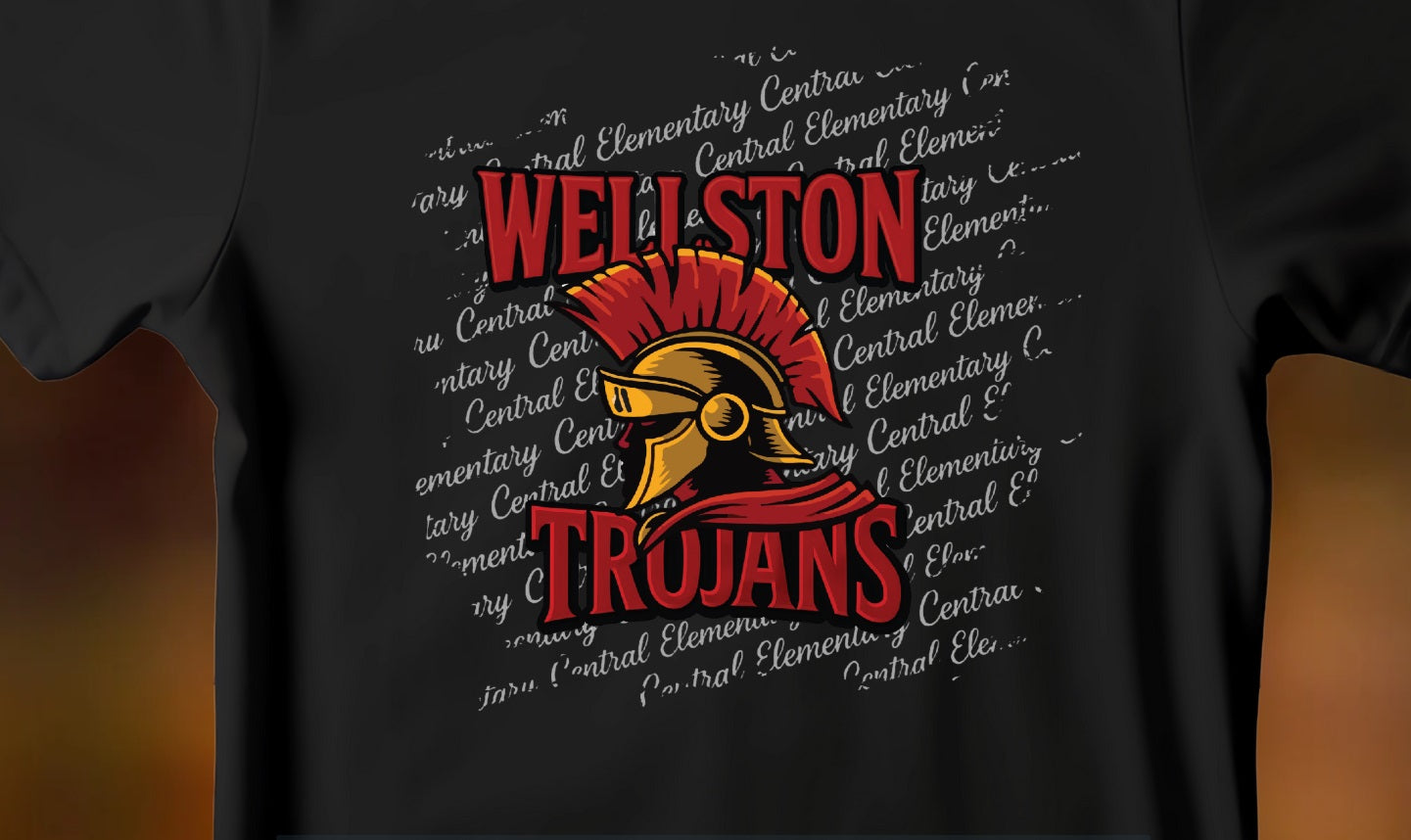 Wellston High School Trojans Alumni T-Shirt – Customizable Design with Bishop or Central Elementary Background