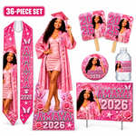 Ultimate Keepsake Graduation Package | Graduation Stole | Cutout | Lawn Sign | 36 Grad Keepsakes
