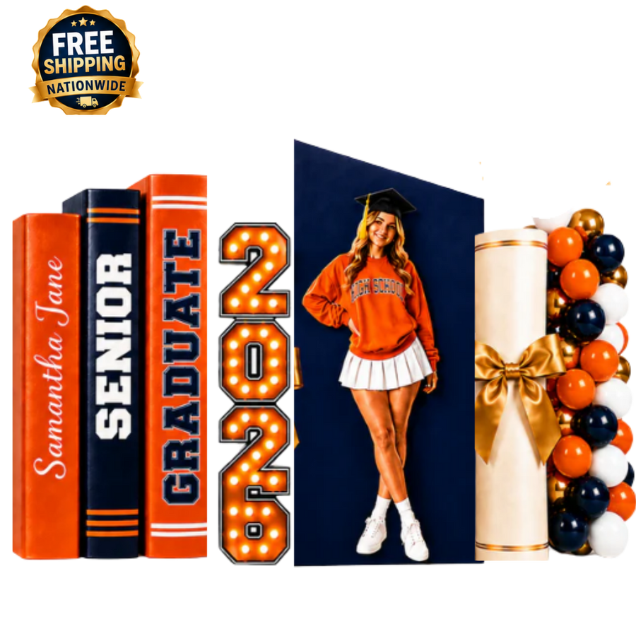 Varsity Graduation Panel Decor Set | GOLD PACKAGE | Any Color Combo