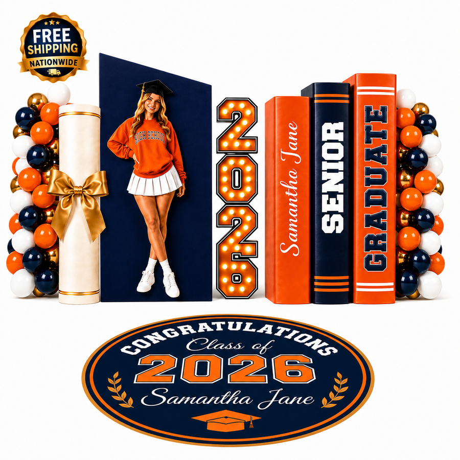 Varsity Graduation Panel Decor Set | PLATINUM PACKAGE | Any Color Combo