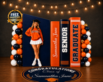 Varsity Graduation Panel Decor Set | SILVER PACKAGE | Any Color Combo