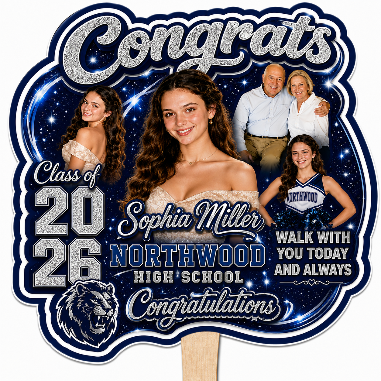 Walk With You Graduation Fan | Custom Colors Available | Sets of 5