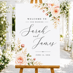 Elegant Script Wedding Welcome Sign | Personalized Wedding Welcome Board