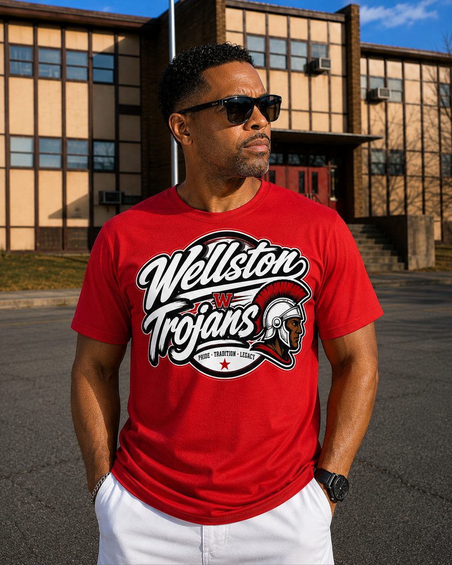 Wellston Trojans Pride • Tradition • Legacy Apparel | T-Shirt, Raglan Tee, Hoodie & Baseball Jersey