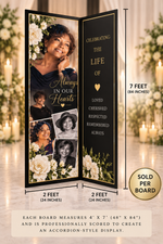Custom Memorial Accordion Display | Two-View Name & Photo Tribute