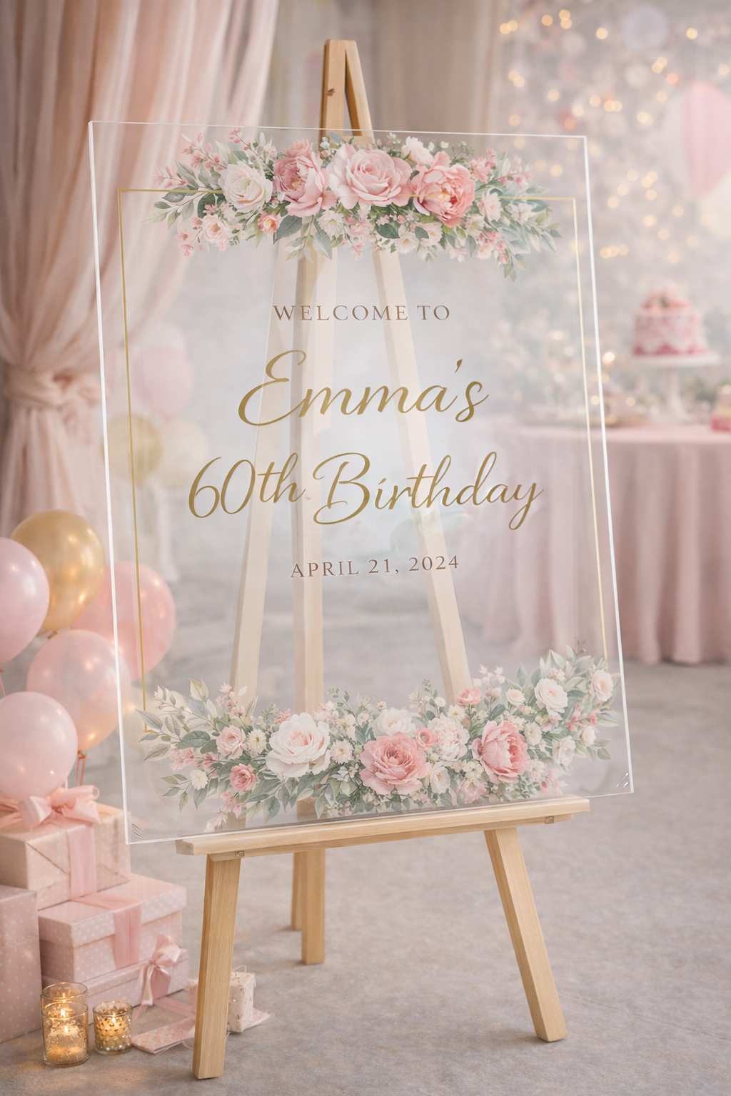 Elegant Custom Acrylic Display Sign