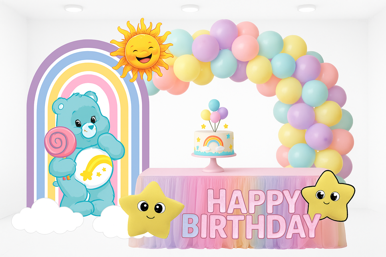 Care Bears Birthday Bash Set – 7pc Pastel Party Magic!