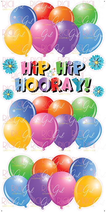 Colorful Balloon Skirts Yard Card