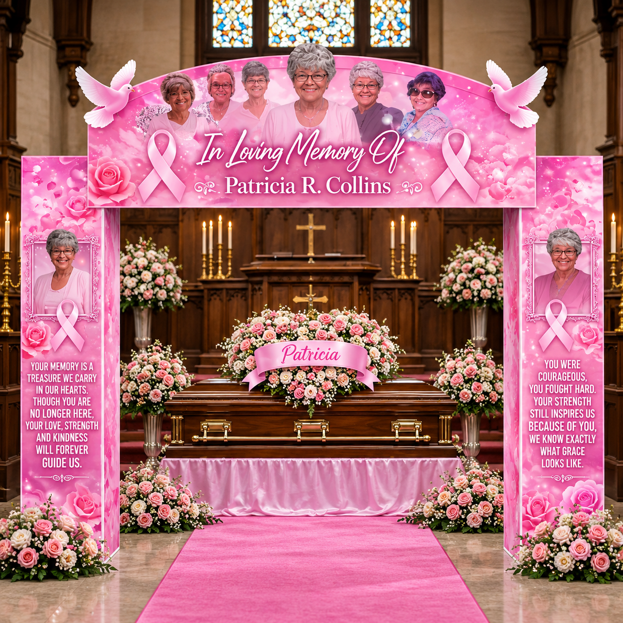 Deluxe Celebration of Life Memorial Archway | 3D Column Entryway