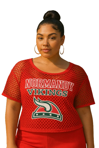Normandy Vikings Mesh Shirt Set with Tank | Custom Spirit Wear | Add Name, Year & Sleeve Logo | St. Louis High School Apparel