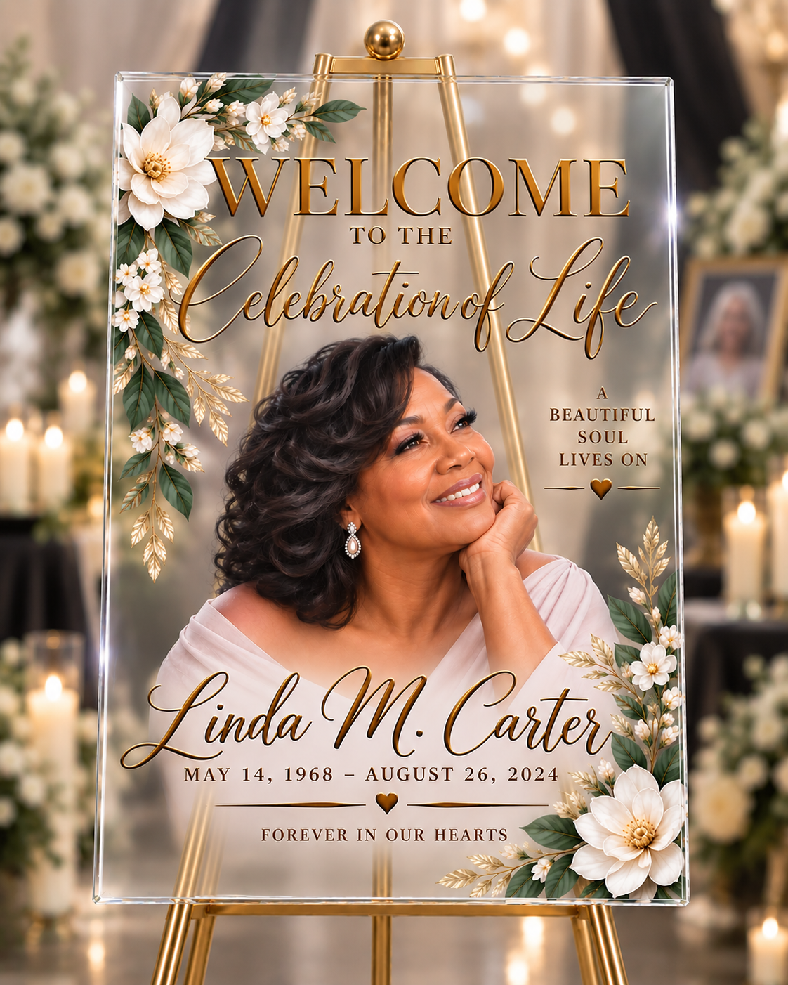 Custom Celebration of Life Welcome Acrylic Sign
