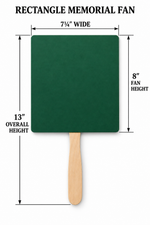 Custom Rectangle Memorial Hand Fan | Personalized Funeral Photo Fan with Rounded Corners | Celebration of Life Keepsake