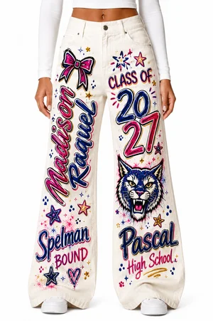 Senior Jeans | Custom Graduation Wide-Leg Jeans