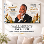 Premium Glass-Like Acrylic Casket Panel | Personalized Memorial Insert | Wall Mounts Included
