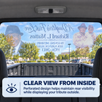 Custom Memorial Perforated Rear Window Decal | Personalized Photo Vehicle Window Graphic