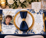 Custom Memorial Placemats | Personalized Celebration of Life Table Décor | Funeral & Repast Place Settings