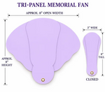 Custom Tri-Panel Memorial Hand Fan | Personalized Three-Section Funeral Photo Fan | Celebration of Life Keepsake