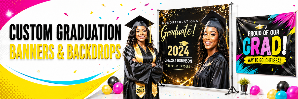 In Loving Memory | Graduation Banner | Personalized Memorial Photo Vinyl Banner