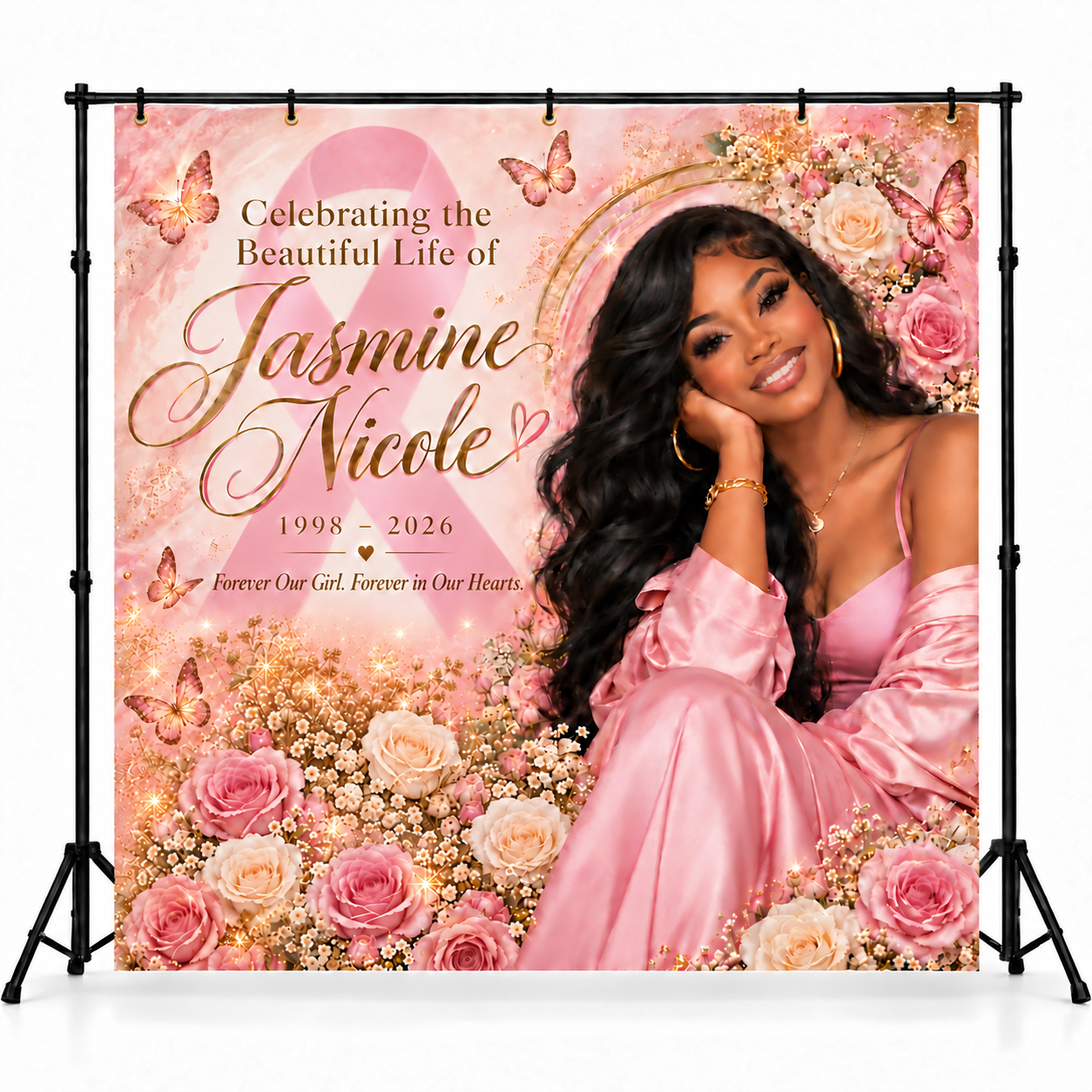 Cancer Awareness Backdrop | Personalized Memorial Tribute – Party ...