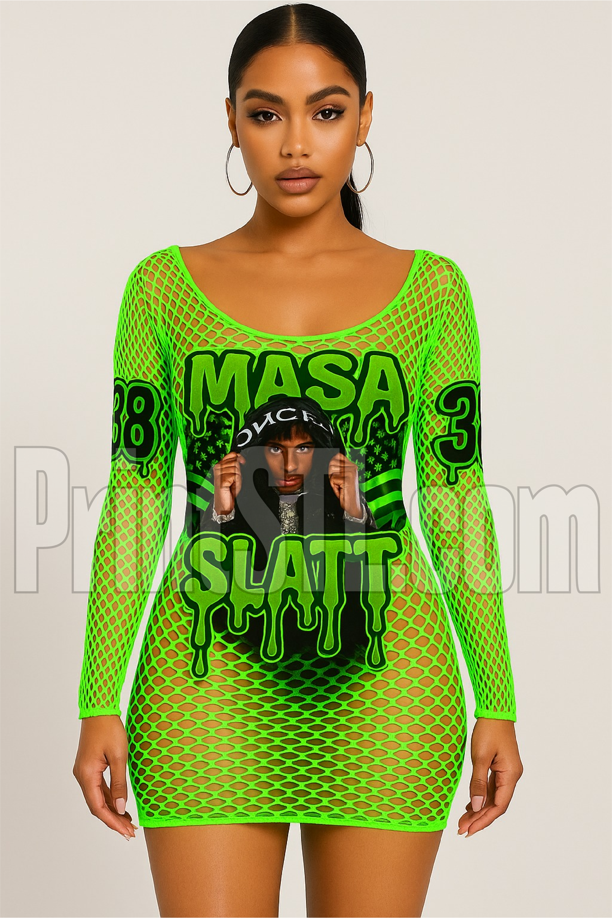 NBA Youngboy MASA SLATT Design – Digital Download or Ready to Press DTF Transfer – 11"x11" Slime Green Drip