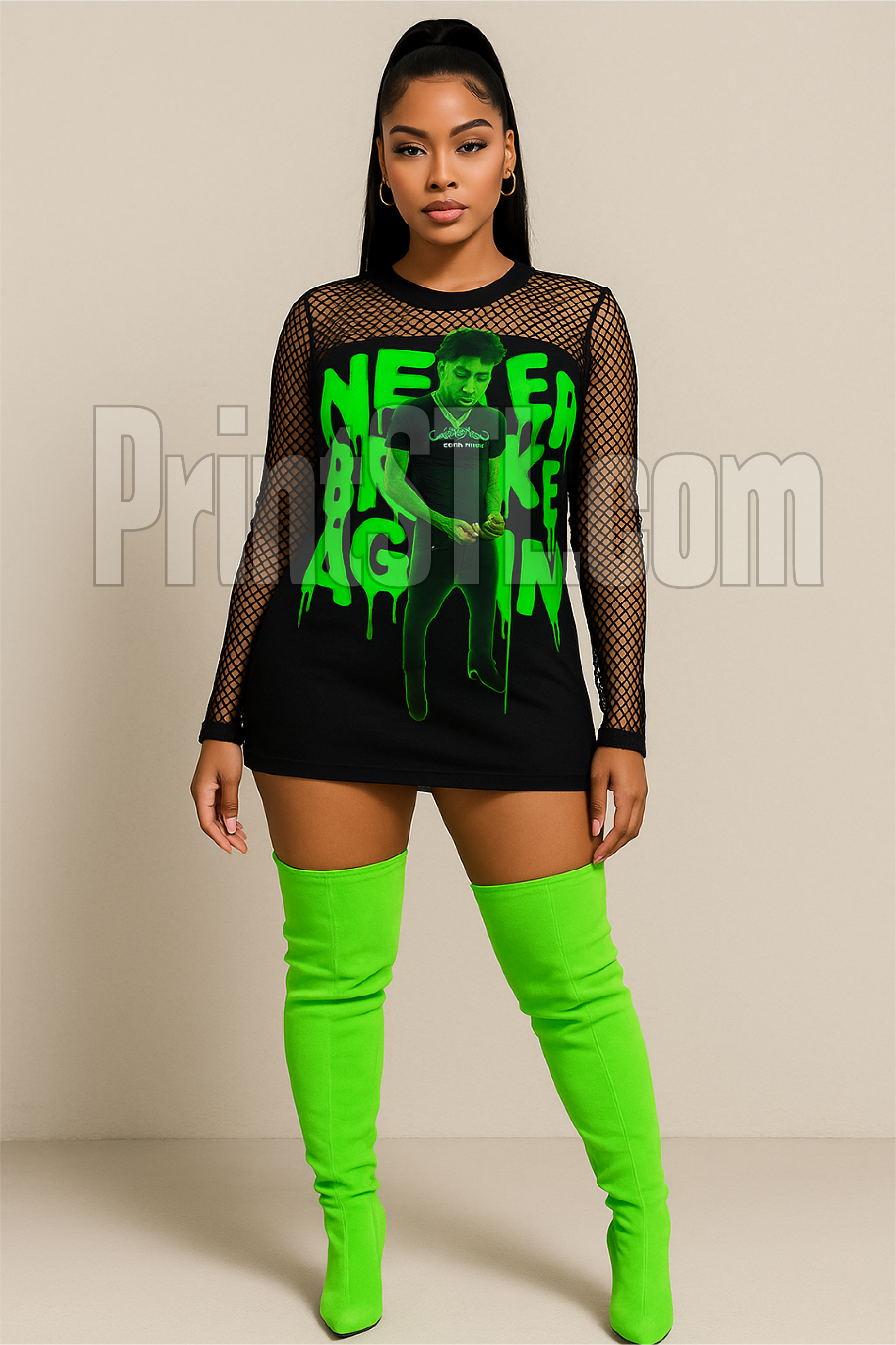 NBA Youngboy Gangsheet – 22x36 Slime Green Drip “Never Broke Again” | Ready to Press DTF Transfer or Digital Instant Download
