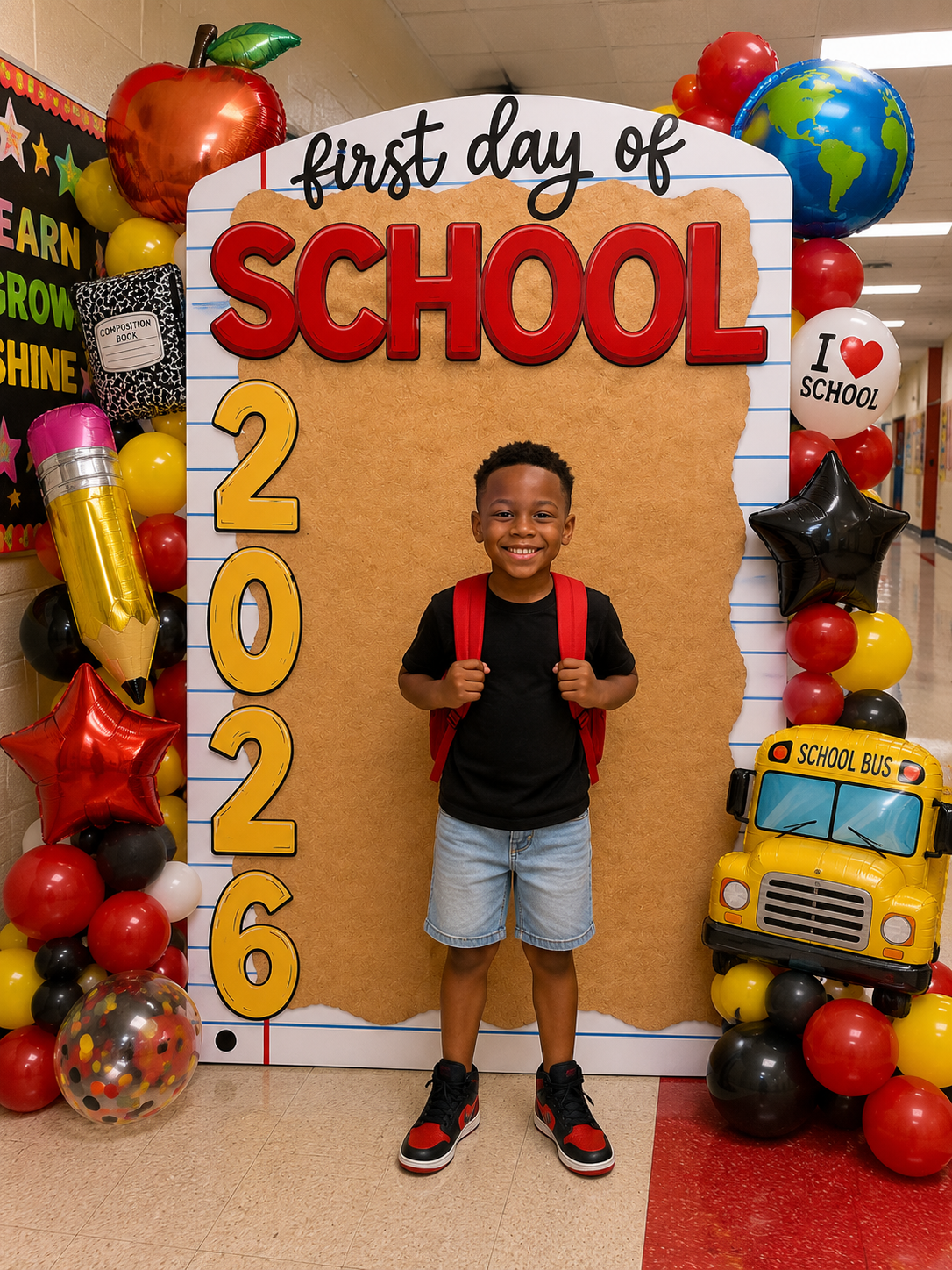 First Day of School Photo Board Backdrop | 6ft Coroplast Board with FREE Easel Back | School Photo Prop | Back-to-School Display