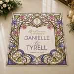 Stained Glass Wedding Floor Decal | Personalized Wedding Floor Wrap