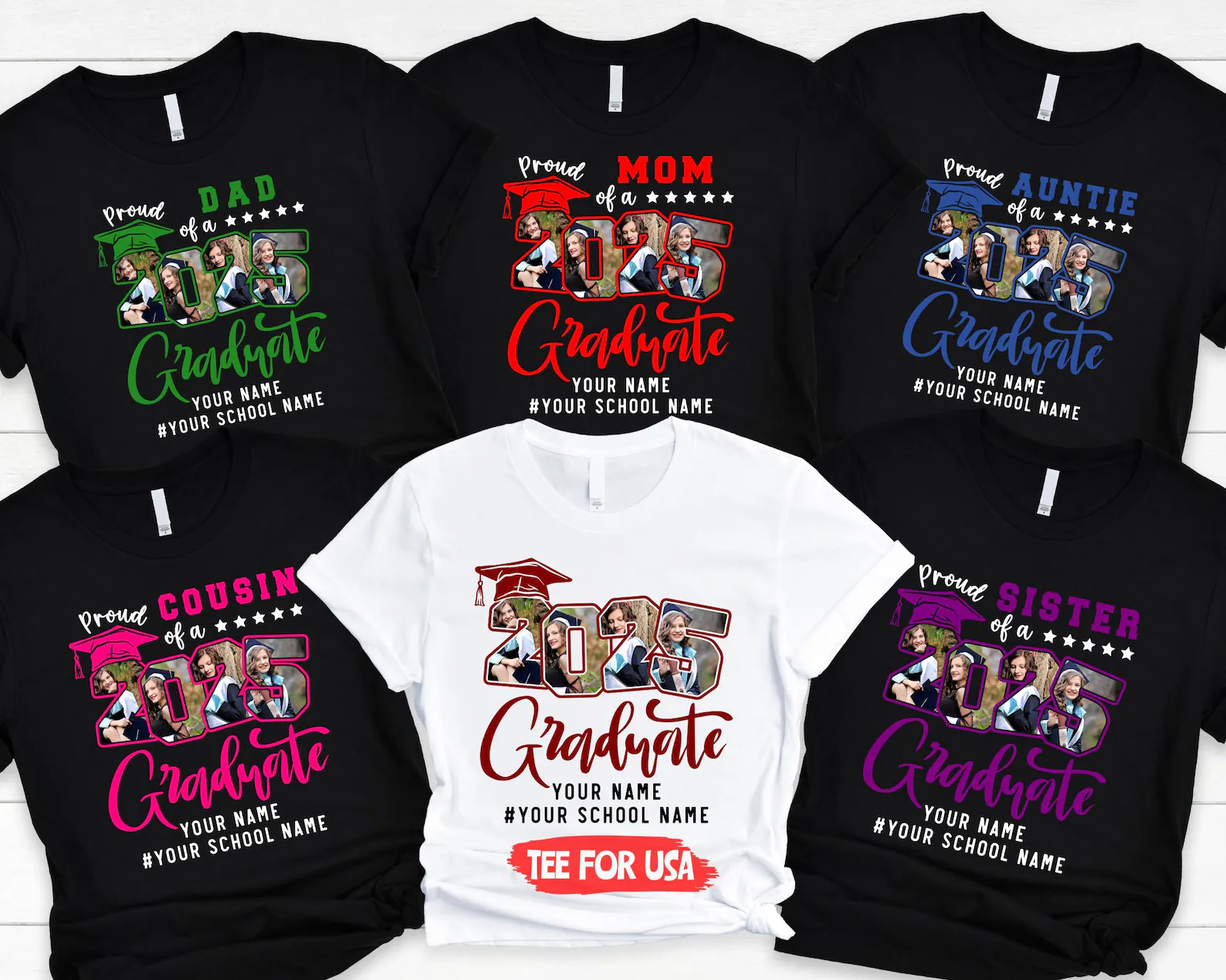 Custom Family Graduation T-Shirts - Class of 2025