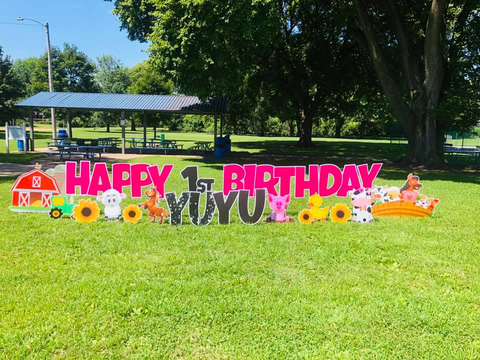 Barnyard Farm Animals Yard Card