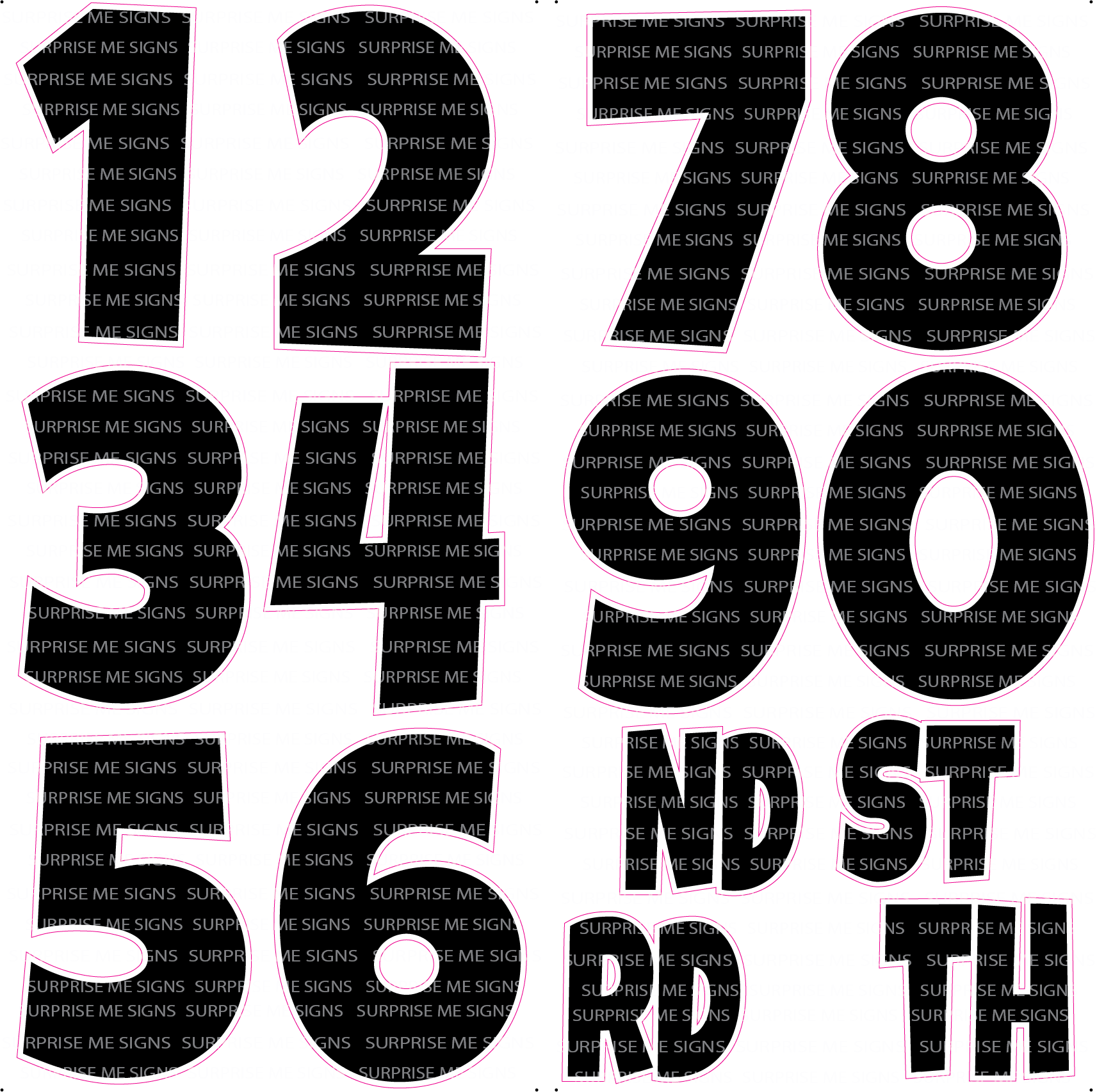 Giant 30 Inch Numbers Yard Card (Many Colors Available PLAIN or SPARKLE)