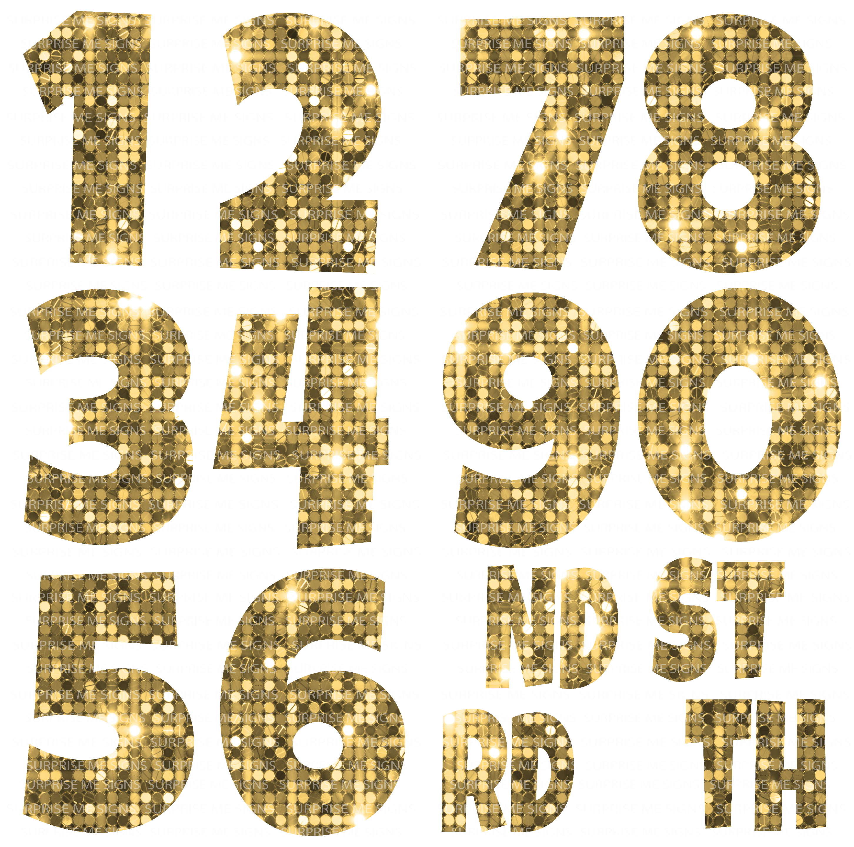 Giant 30 Inch Numbers Yard Card (Many Colors Available PLAIN or SPARKLE)