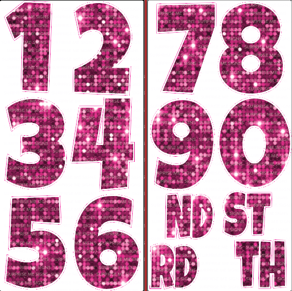 Giant 30 Inch Numbers Yard Card (Many Colors Available PLAIN or SPARKLE)