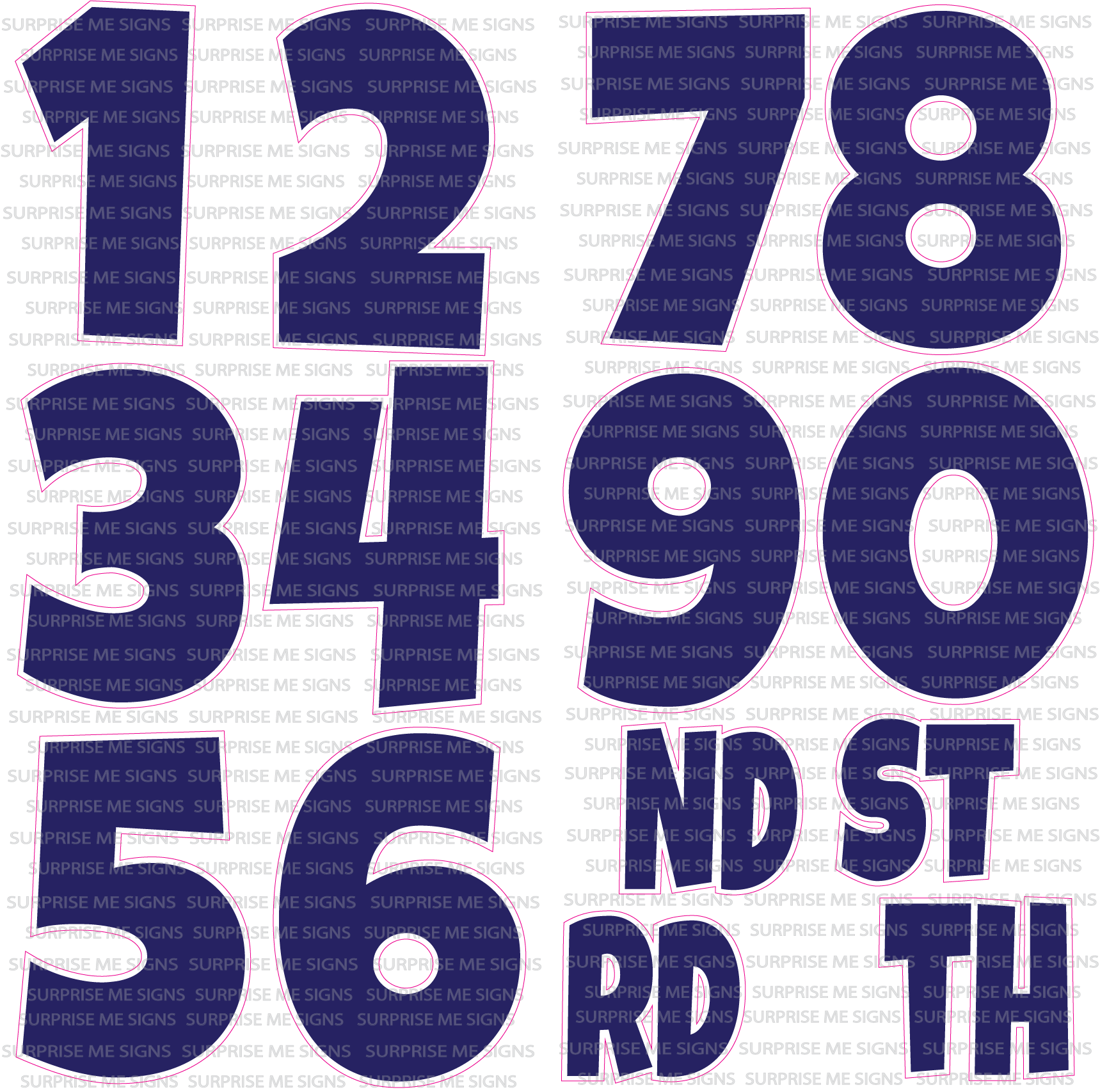 Giant 30 Inch Numbers Yard Card (Many Colors Available PLAIN or SPARKLE)