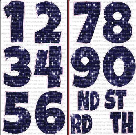 Giant 30 Inch Numbers Yard Card (Many Colors Available PLAIN or SPARKLE)