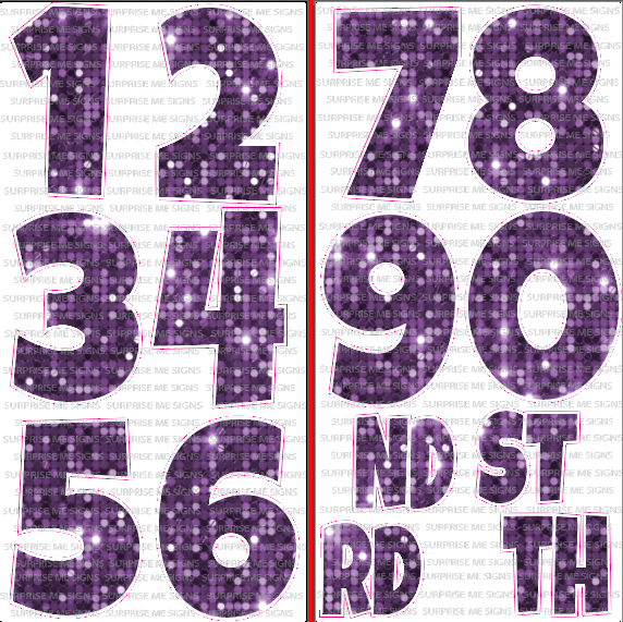 Giant 30 Inch Numbers Yard Card (Many Colors Available PLAIN or SPARKLE)