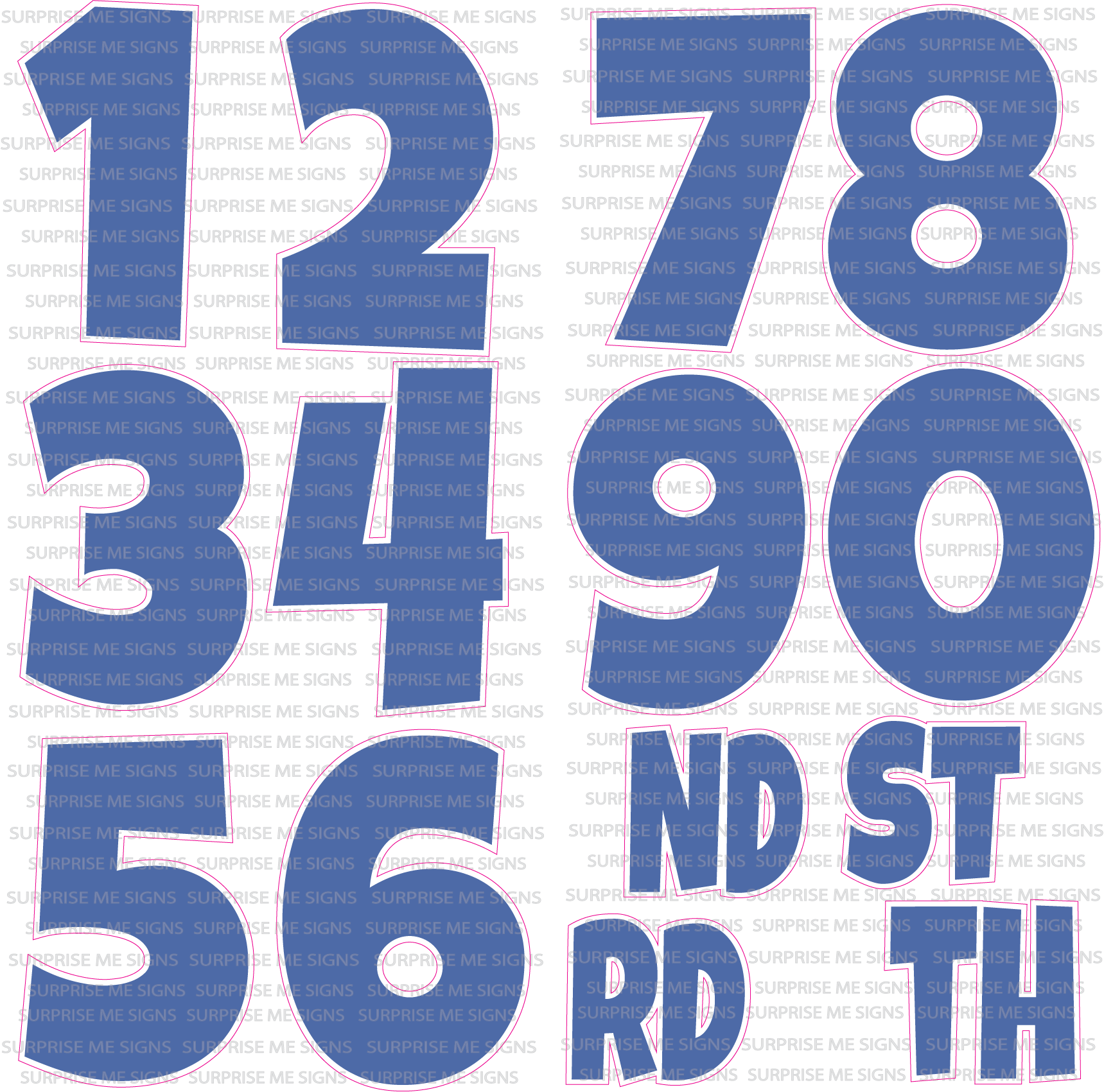 Giant 30 Inch Numbers Yard Card (Many Colors Available PLAIN or SPARKLE)